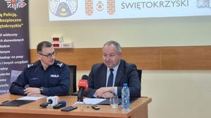 uczestnicy briefingu prasowego